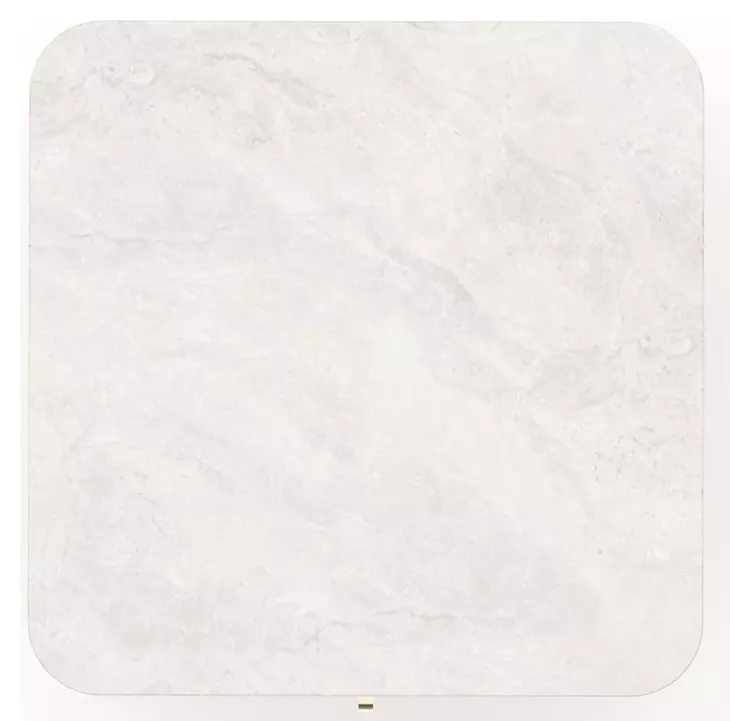 Rhythm Sun Drenched Oak and Neutral Metallic Rectangular Occasional Table Set with Travertine Top