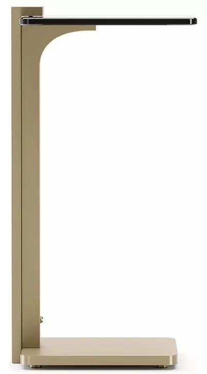 Counter Balance Brushed Gold and Smoked Bronze Glass Top Spot Table
