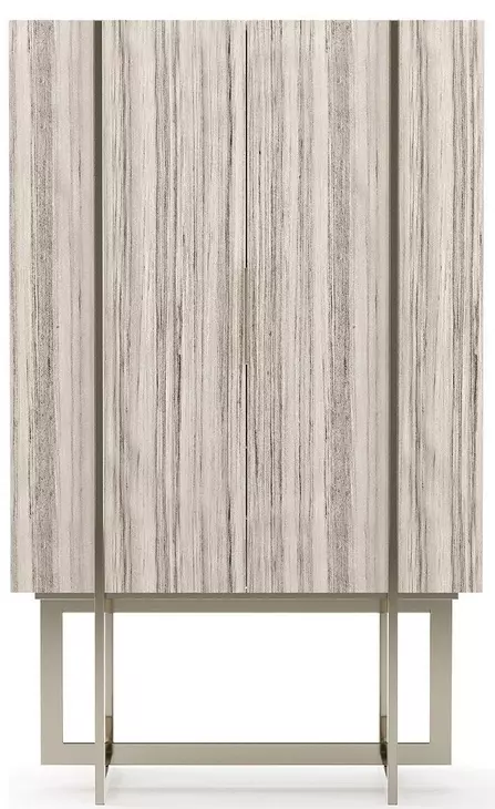 Wish You Were Here Sandstone and Whisper of Gold 2 Door Bar Cabinet