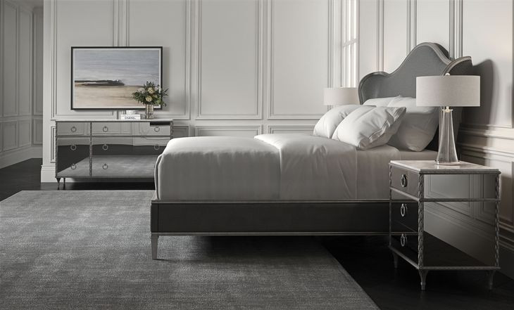 Fontainebleau Sea Smoke Leaf 6 Drawer Dresser