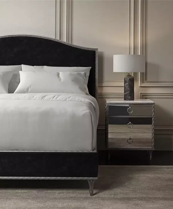 Fontainebleau Sea Smoke Leaf 3 Drawer Nightstand