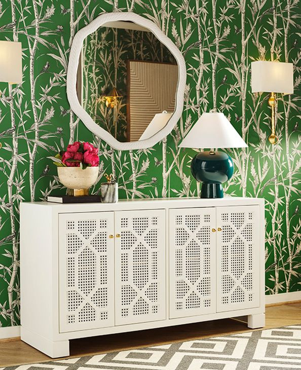 Claire Matte White Lacquer 4 Door Buffet