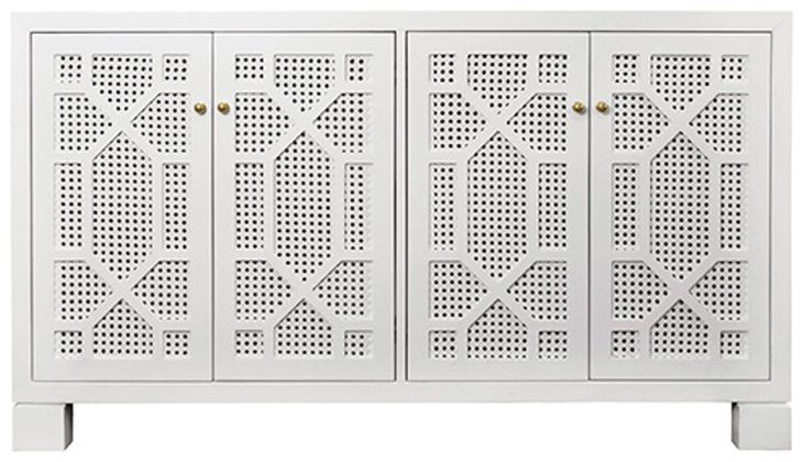 Claire Matte White Lacquer 4 Door Buffet