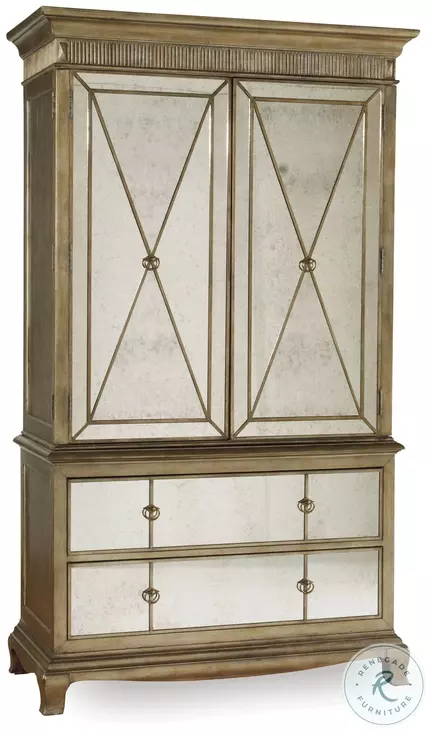 Sanctuary Silver Greige With Amber Glaze Armoire