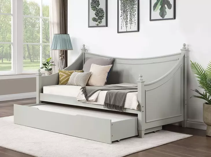 Lycoris Light Gray Twin Daybed with Trundle