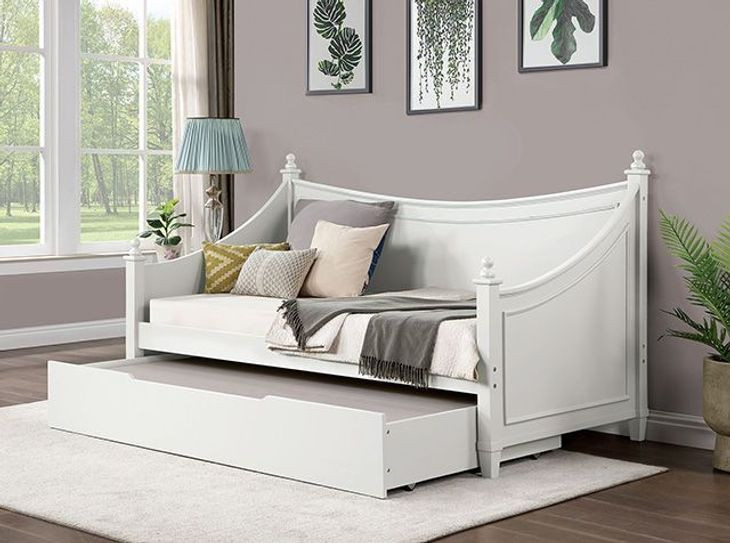 Lycoris White Twin Daybed with Trundle