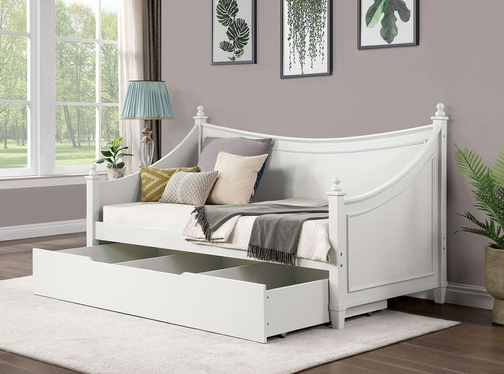Lycoris White Twin Daybed with Trundle