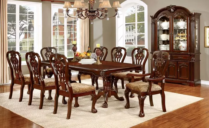 Elana Brown Cherry 89" Extendable Rectangular Dining Table