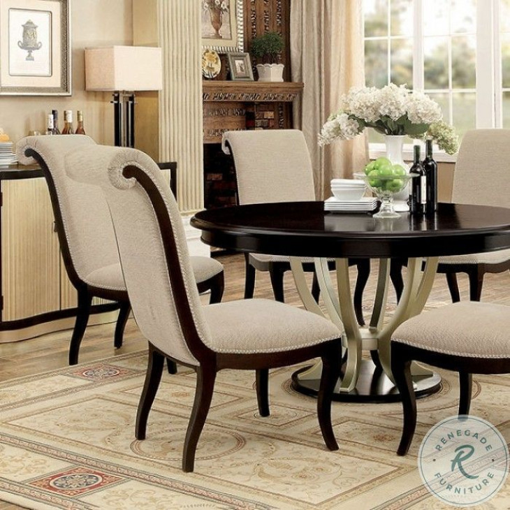 Espresso Round Dining Table from Furniture of America Coleman