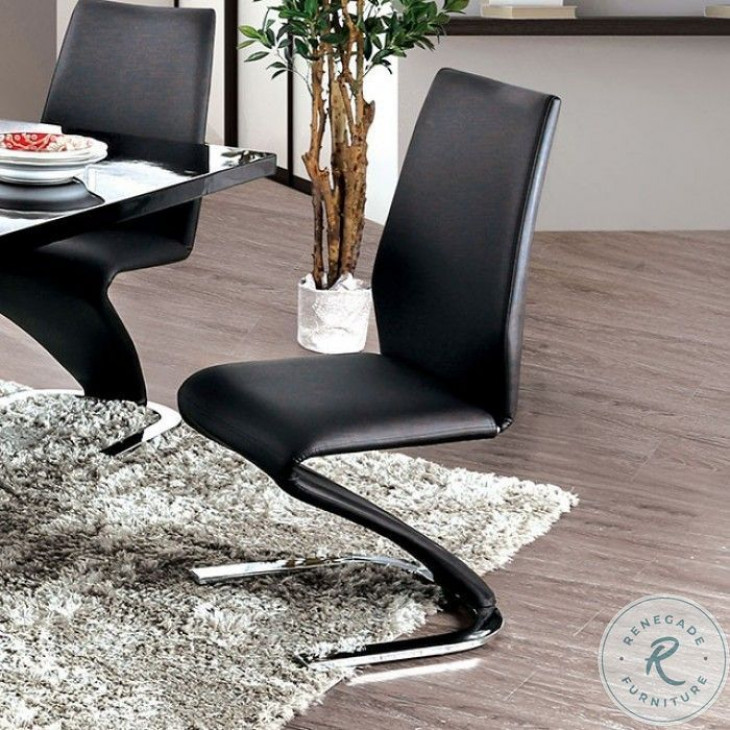 Midvale Black and Chrome Extendable Dining Room Set from Furniture of