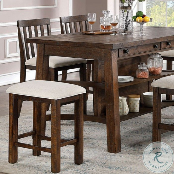 Fredonia Rustic Oak Counter Height Dining Table From Furniture of ...