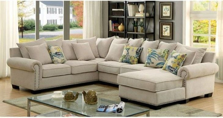 Skyler Beige 125" 3 Piece Sectional