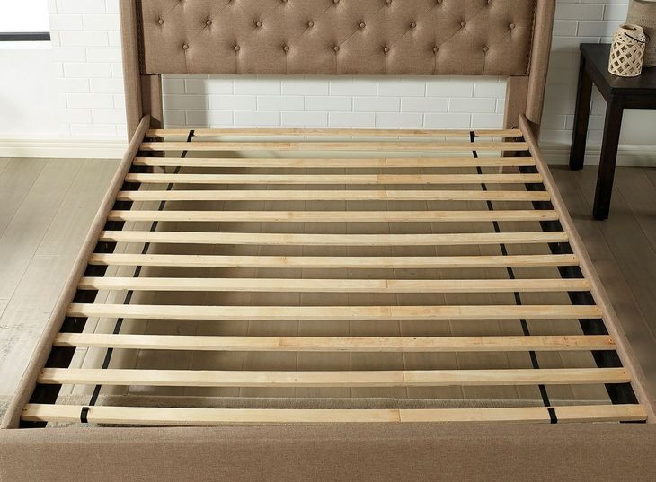 Carly Brown Full Upholstered Platform Bed