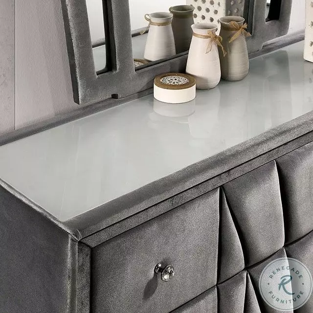 grey diamond dresser Furniture of America Lyanne Gray Dresser