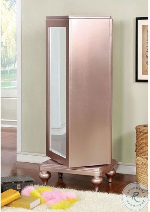 Ariston Rose Gold Youth Upholstered Panel Bedroom Set From Furniture of