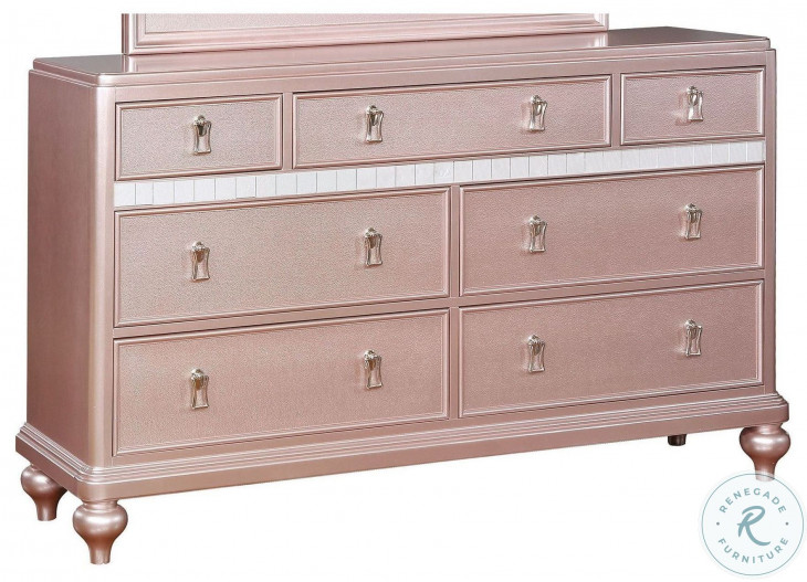 Ariston Rose Gold Dresser from Furniture of America Coleman Furniture