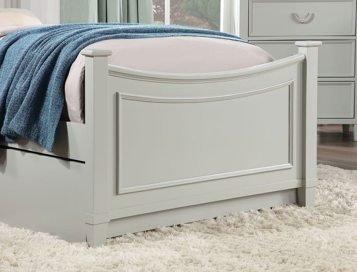 Lycorida Light Gray Twin Bed with Trundle