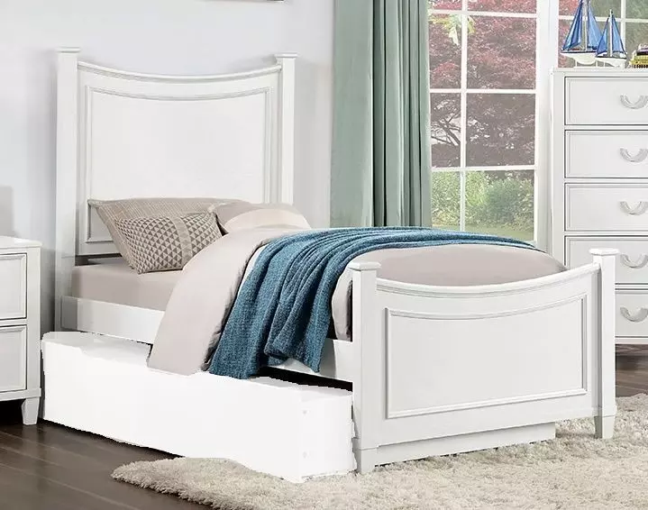 Lycoris White Twin Poster Bed