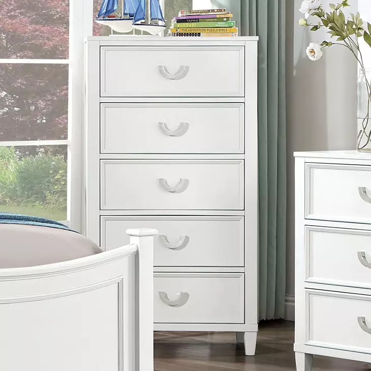 Lycoris White Youth Poster Bedroom Set with Trundle