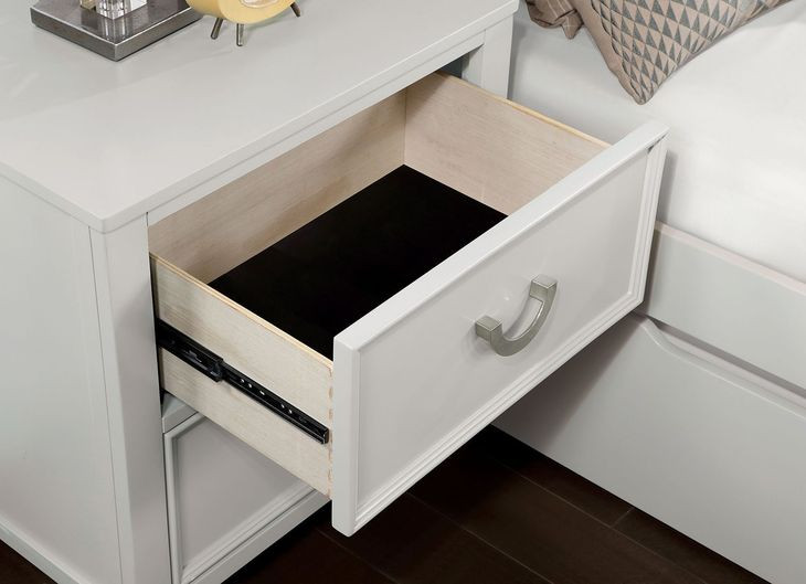 Lycoris White 2 Drawer Nightstand