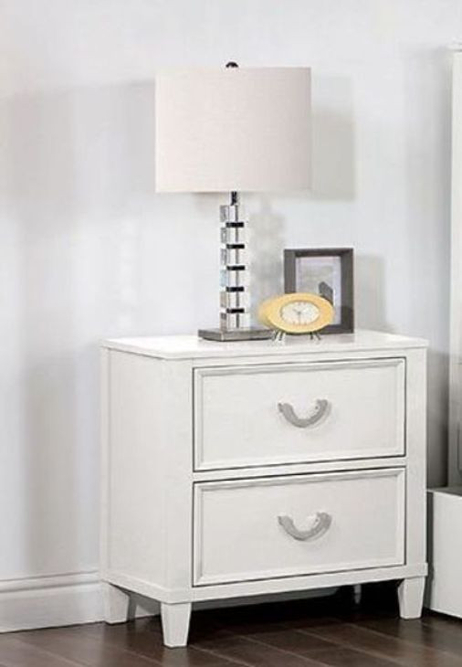 Lycoris White 2 Drawer Nightstand