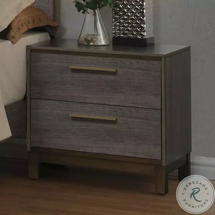 Manvel Dark Gray Nightstand