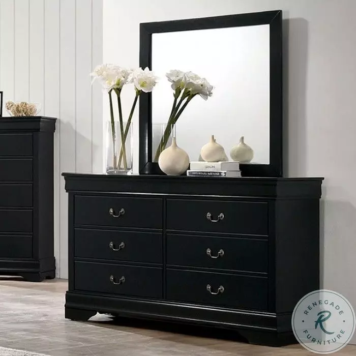 Louis Philippe Black 38" Mirror