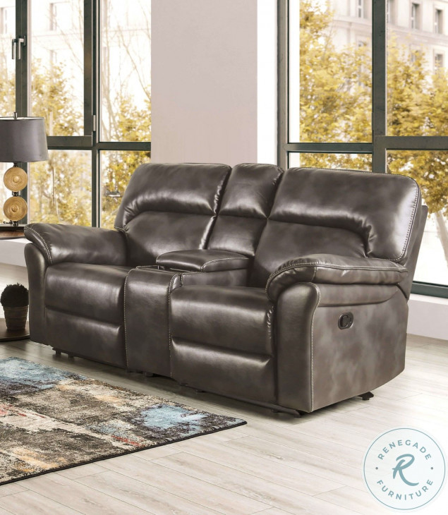 Josias Dark Gray Reclining Loveseat From Furniture of America Coleman