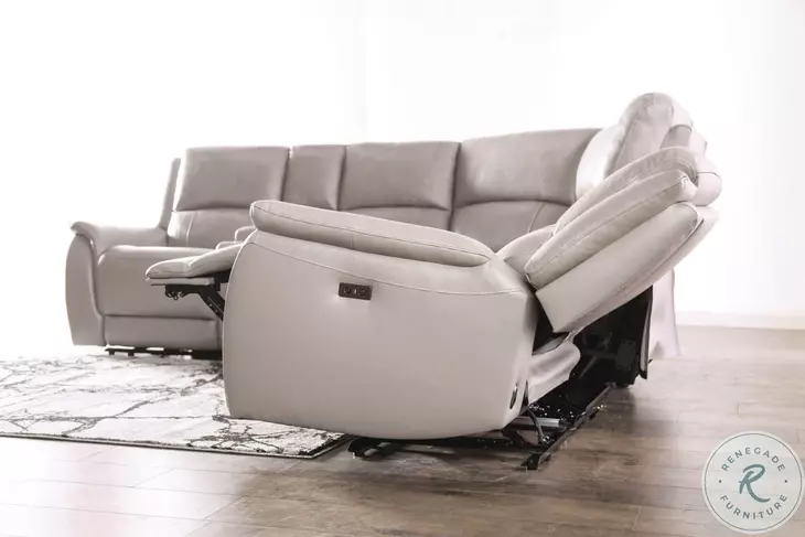 ライトグレ オットマン Gorgius Light Gray Power Reclining Sectional from Furniture of