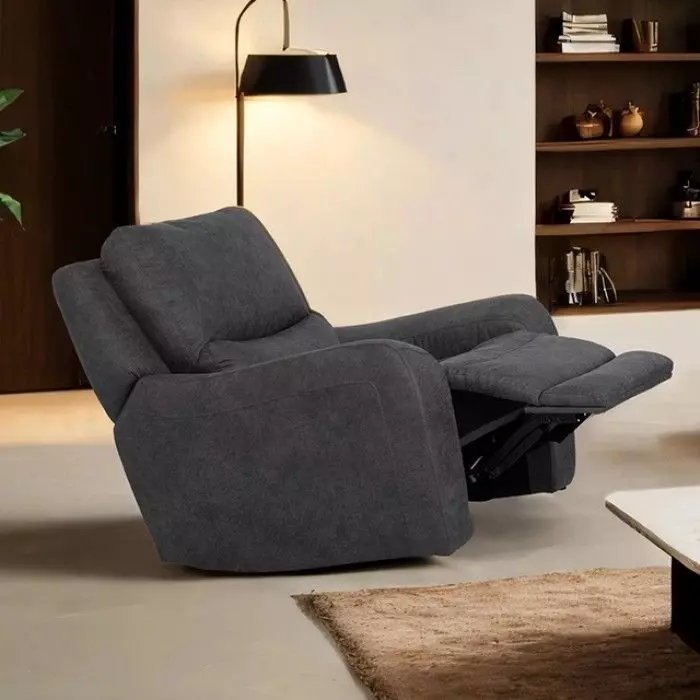 Demetrius Dark Gray Power Recliner with USB Charging