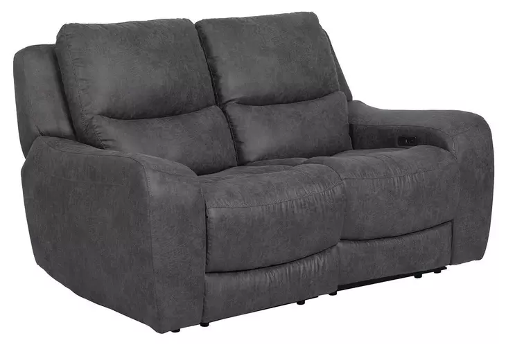 Demetrius Dark Gray Power Reclining 66" Loveseat with USB Charging