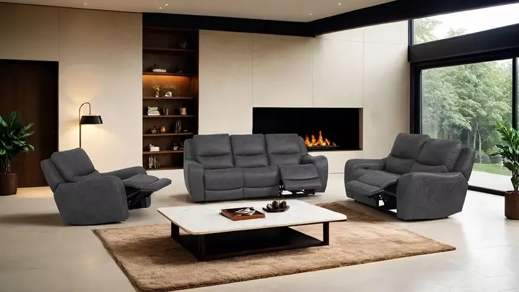 Demetrius Dark Gray Power Recliner with USB Charging