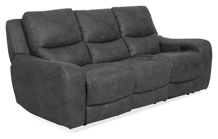 Demetrius Dark Gray Power Reclining Sofa with USB Charging