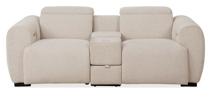 Thaddea White Power Reclining Loveseat with USB Charging