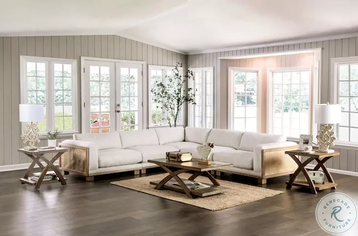 Arendal Beige And Natural 5 Piece Sectional