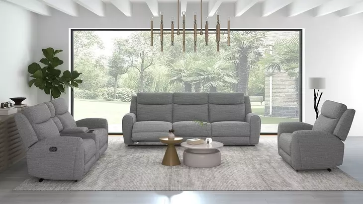 Antonius Gray Manual Recliner Living Room Set
