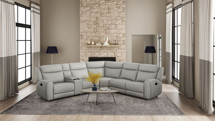 Jacobus Light Gray 130" Motion Sectional