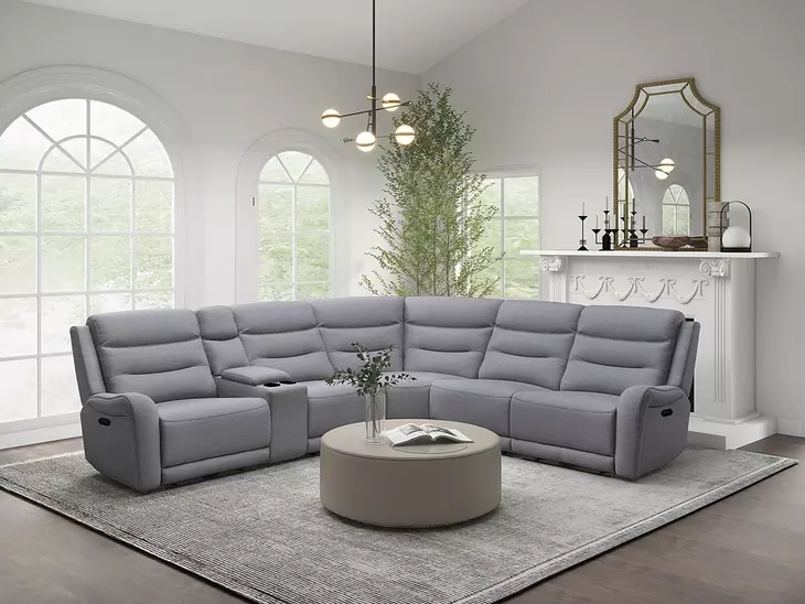 Matthias Gray 129" Motion Sectional