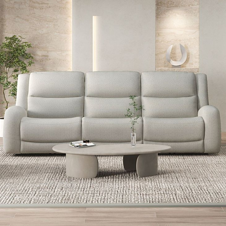 Giraldus Beige Manual Reclining Living Room Set
