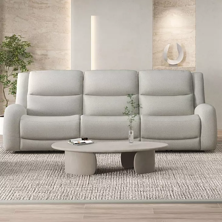 Giraldus Beige Manual Reclining Living Room Set