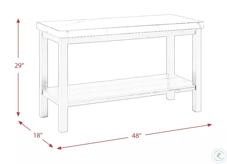 Evie White Marble Rectangular Sofa Table