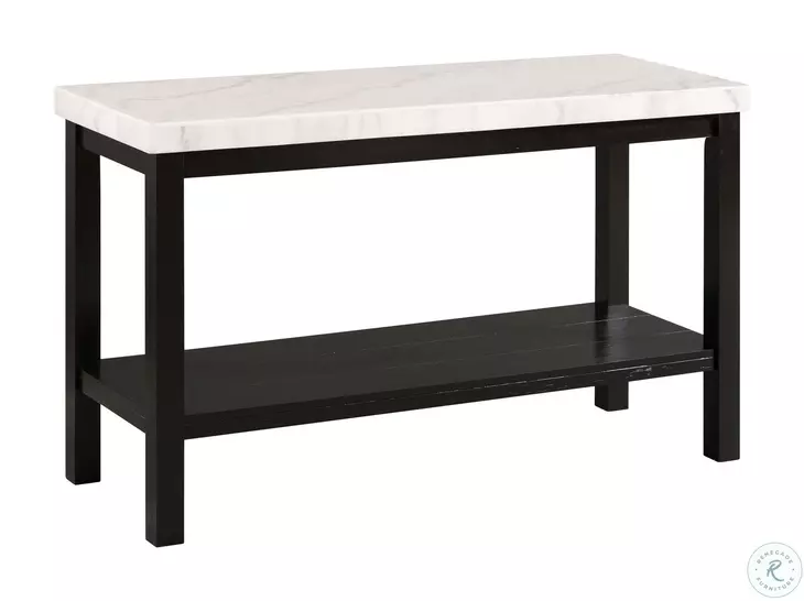 Evie White Marble Rectangular Sofa Table