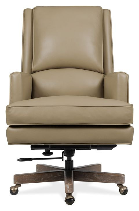 Wright Beige Leather Upholstered Swivel Tilt Executive Chair