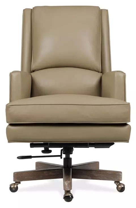 Wright Beige Leather Upholstered Swivel Tilt Executive Chair