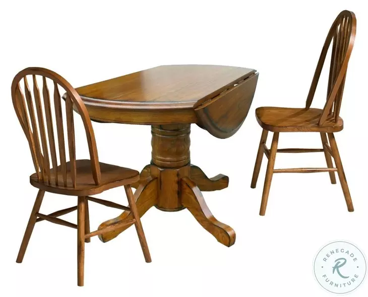 Classic Oak Burnished Rustic Plain Arrow Back Side Chair