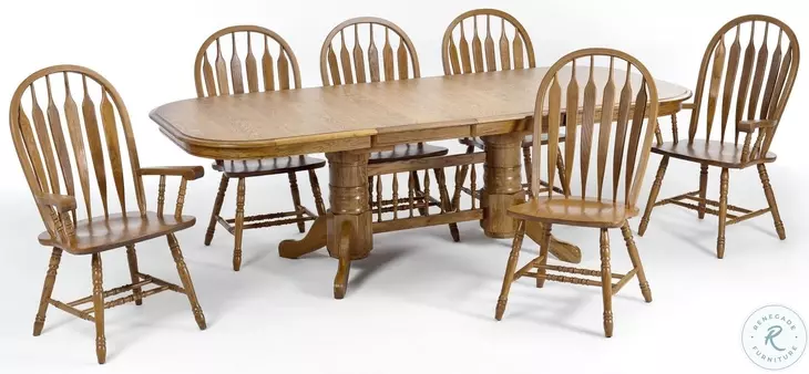 Classic Oak Chestnut Large Arrow Back Arm Chair