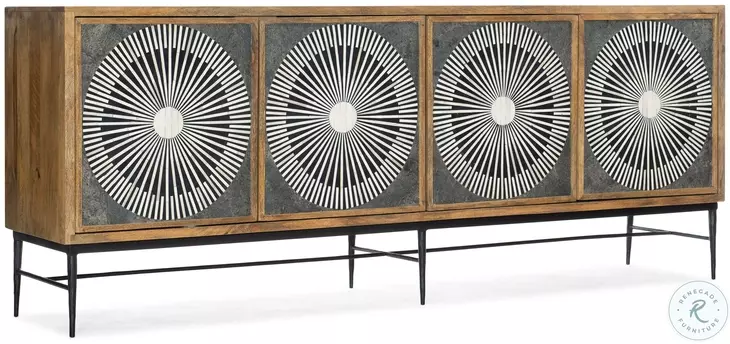 Commerce And Market Medium Natural Wood And Charcoal Giovanni TV Stand