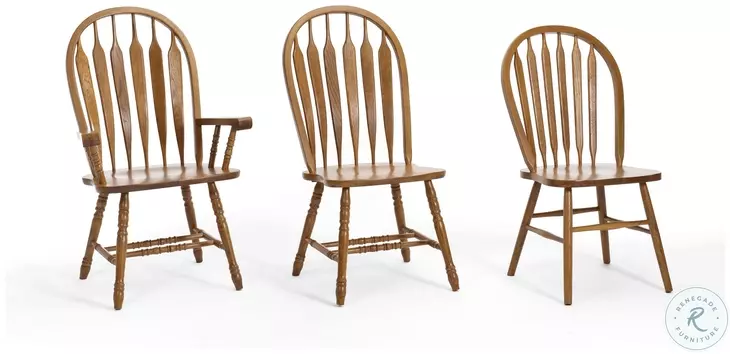 Classic Oak Chestnut Arrow Back Side Chair