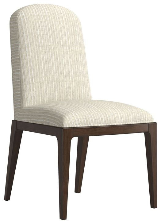 Verge Handcrafted Walnut and Beige Upholstered Side Chair Set of 2
