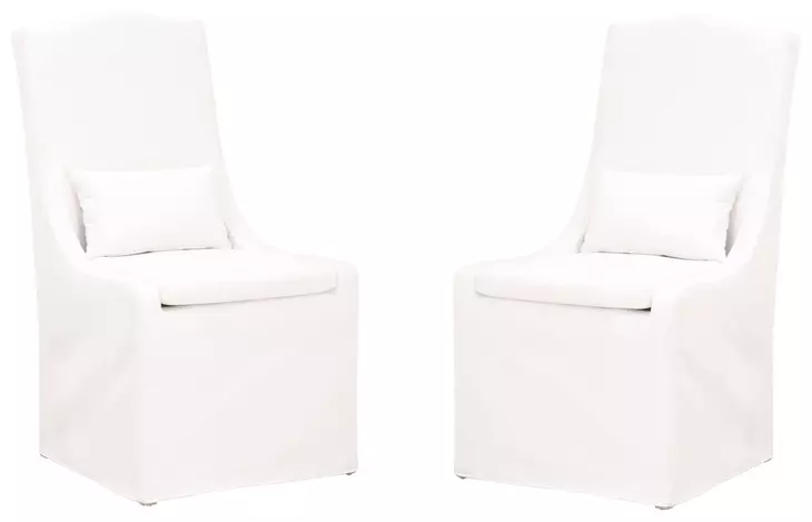 Colette Livesmart Peyton Pearl Slipcover Performance Fabric Dining Chair Set Of 2